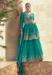 Picture of Statuesque Georgette Teal Straight Cut Salwar Kameez
