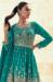 Picture of Statuesque Georgette Teal Straight Cut Salwar Kameez