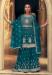 Picture of Sightly Georgette Teal Straight Cut Salwar Kameez