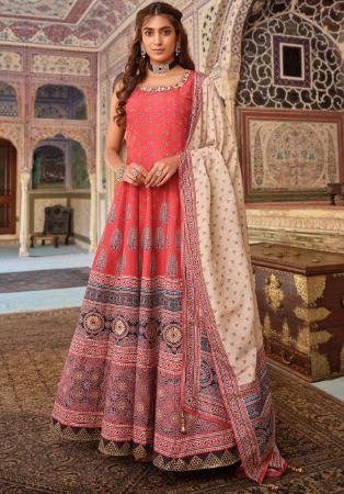 Picture of Admirable Silk Indian Red Readymade Gown