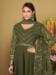 Picture of Georgette Dark Olive Green Anarkali Salwar Kameez