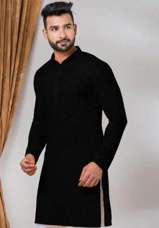 Picture of Comely Rayon Black Kurtas