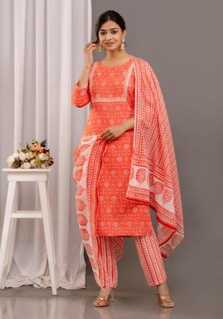 Picture of Rayon & Cotton Tomato Readymade Salwar Kameez