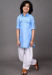 Picture of Classy Silk Light Sky Blue Kids Kurta Pyjama