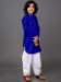 Picture of Superb Silk Navy Blue Kids Kurta Pyjama