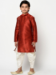 Picture of Elegant Silk Maroon Kids Kurta Pyjama