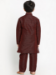Picture of Well Formed Silk Brown Kids Kurta Pyjama