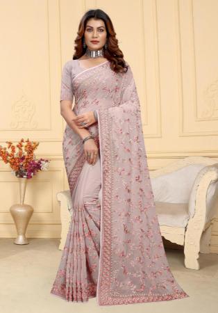 Picture of Excellent Georgette Silver Saree