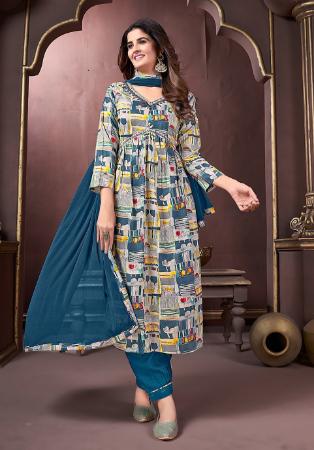 Picture of Admirable Rayon Off White Readymade Salwar Kameez