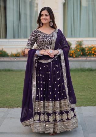 Picture of Magnificent Georgette Midnight Blue Lehenga Choli