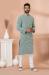 Picture of Well Formed Cotton & Georgette Dark Sea Green Kurtas