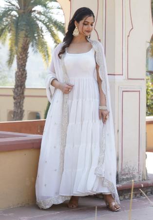 Picture of Sublime Georgette White Readymade Gown