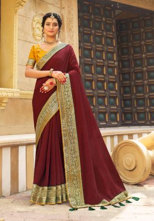 Picture of Beautiful Georgette Maroon Saree