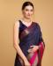 Picture of Magnificent Silk Navy Blue Saree