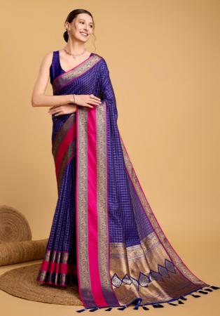 Picture of Gorgeous Silk Midnight Blue Saree