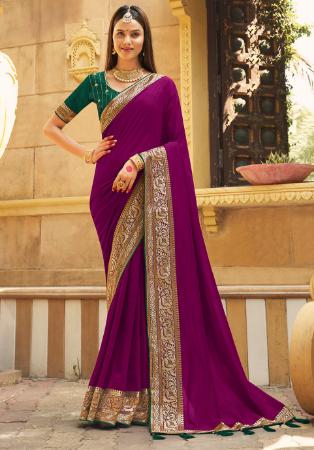 Picture of Classy Silk Purple Saree