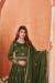 Picture of Well Formed Silk Dark Olive Green Anarkali Salwar Kameez