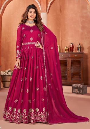 Picture of Ravishing Silk Light Pink Anarkali Salwar Kameez