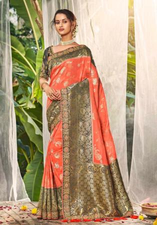 Picture of Marvelous Silk Coral Saree