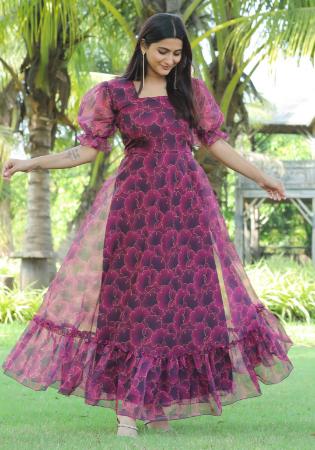 Picture of Stunning Georgette Brown Kurtis & Tunic