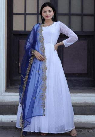 Picture of Beautiful Georgette White Readymade Gown