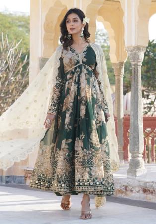 Picture of Radiant Silk Sea Green Readymade Gown
