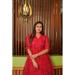 Picture of Superb Satin Crimson Readymade Gown