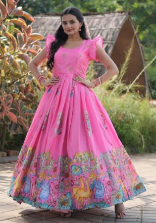 Picture of Splendid Cotton Hot Pink Readymade Gown