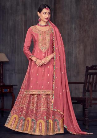 Picture of Good Looking Chiffon Pink Straight Cut Salwar Kameez