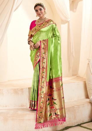 Picture of Sublime Silk Yellow Green Saree