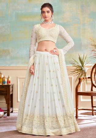 Picture of Alluring Georgette Off White Readymade Lehenga Choli