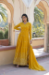 Picture of Excellent Georgette Dark Golden Rod Readymade Gown