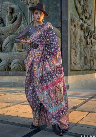 Picture of Bewitching Organza Slate Grey Saree