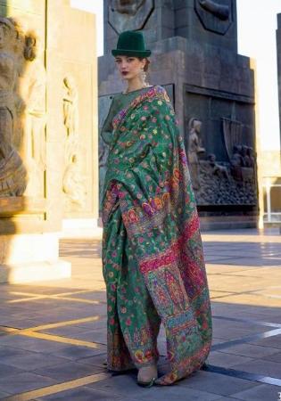 Picture of Shapely Organza Forest Green Saree