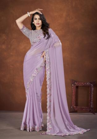 Picture of Alluring Silk Rosy Brown Saree