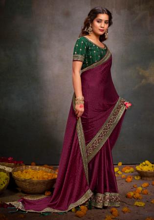 Picture of Marvelous Satin Brown Saree