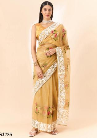 Picture of Lovely Organza Burly Wood Saree