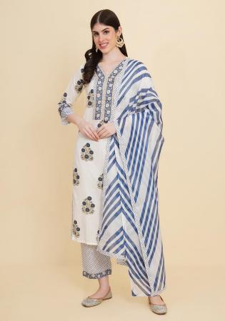 Picture of Beauteous Cotton Off White Readymade Salwar Kameez