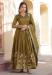 Picture of Exquisite Georgette Dark Olive Green Readymade Gown