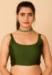 Picture of Beauteous Satin Dark Olive Green Designer Blouse