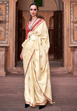Picture of Taking Satin & Silk Blanched Almond Saree