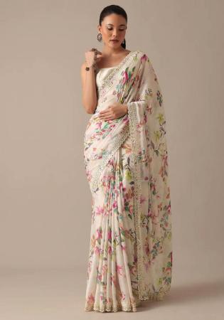 Picture of Shapely Chiffon & Georgette Rosy Brown Saree