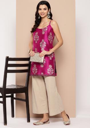 Picture of Lovely Crepe Pale Violet Red Kurtis & Tunic