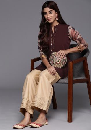 Picture of Amazing Crepe Brown Kurtis & Tunic