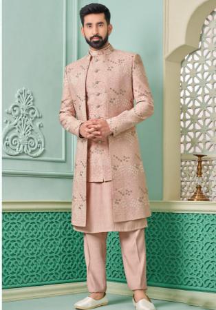 Picture of Exquisite Silk Rosy Brown Indo Western
