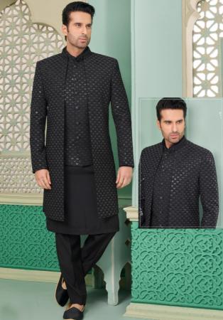 Picture of Shapely Silk Black Indo Western