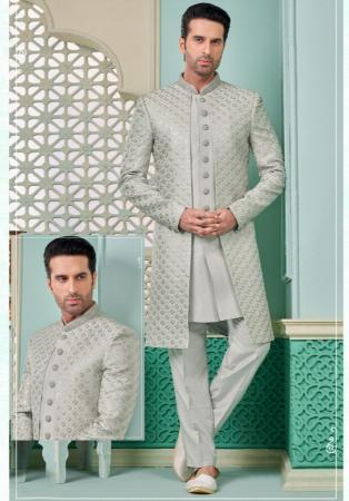 Picture of Radiant Silk Silver Indo Western