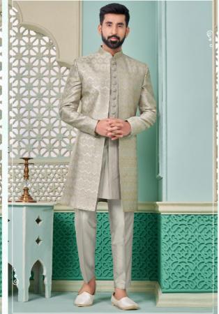 Picture of Enticing Silk Silver Indo Western