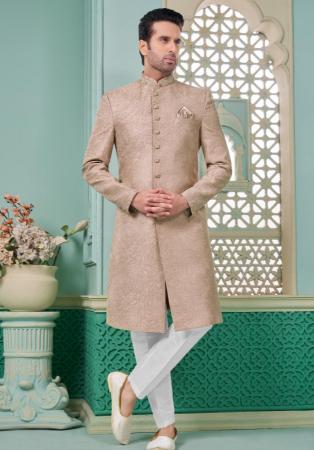 Picture of Statuesque Silk Rosy Brown Indo Western