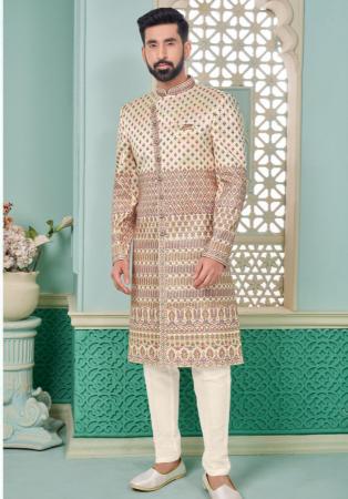 Picture of Marvelous Silk Beige Indo Western